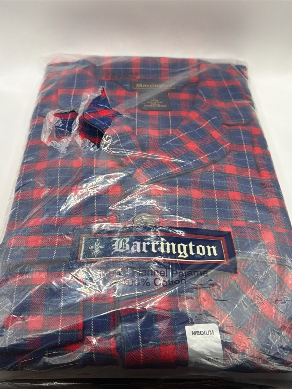 Barrington Men’s Flannel Pajama Set Medium From Sears New, 100% Cotton